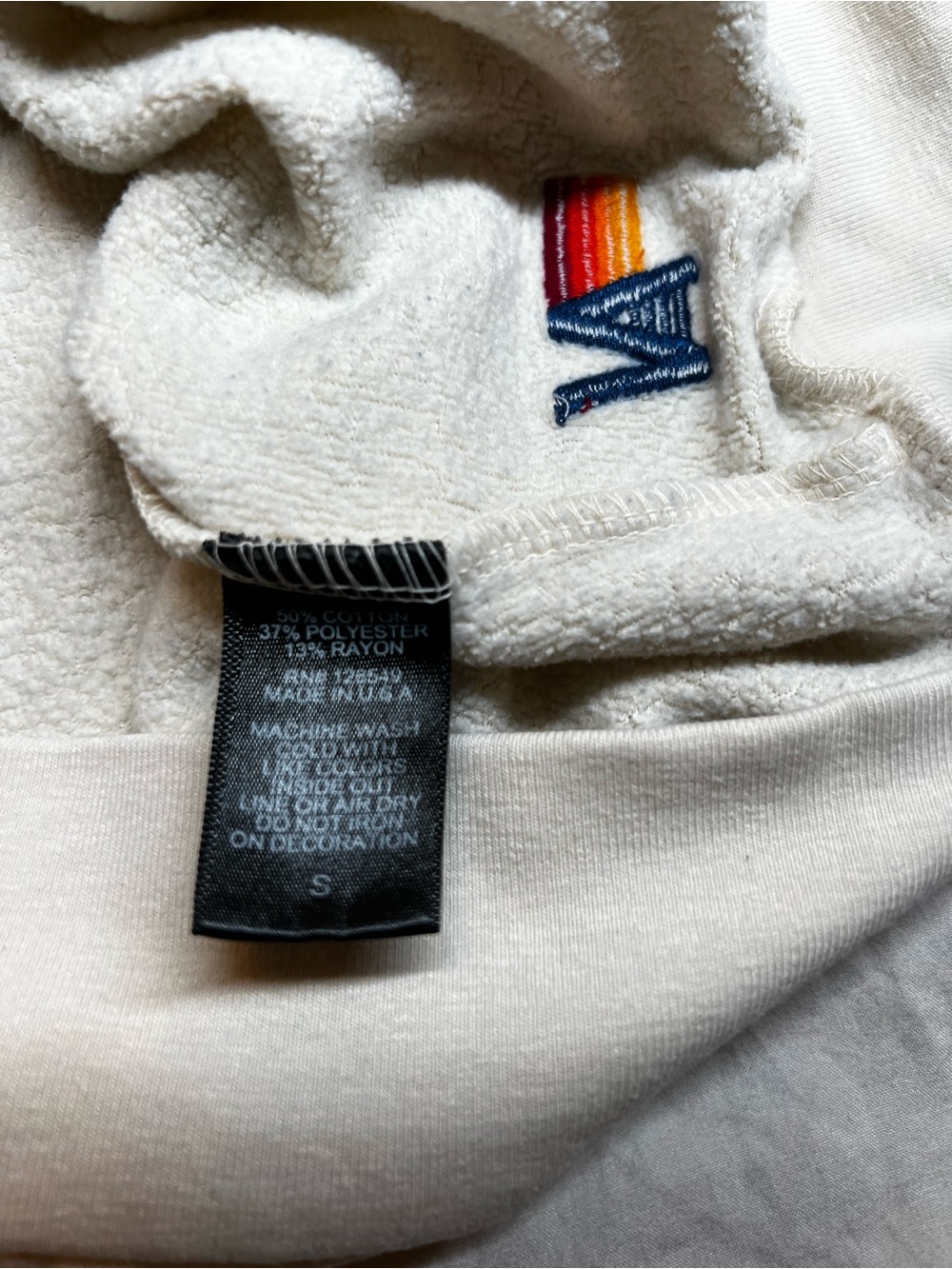 Aviator Nation Vintage White Crewneck Sweater with Retro Logo - Picture 6 of 10